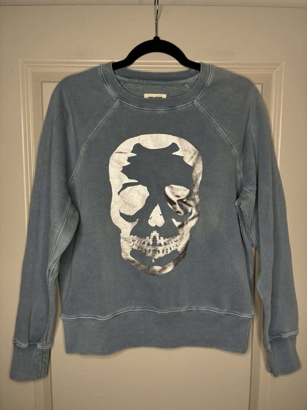 Zadig & Voltaire Skull Foil Sweatshirt in Blue Size XS